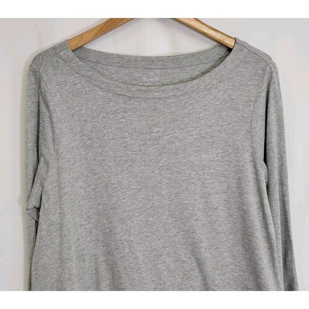 Pure Jill Gray Cotton Modal Blend Knit A Line Tunic Top With Pockets Size Large - Picture 2 of 8